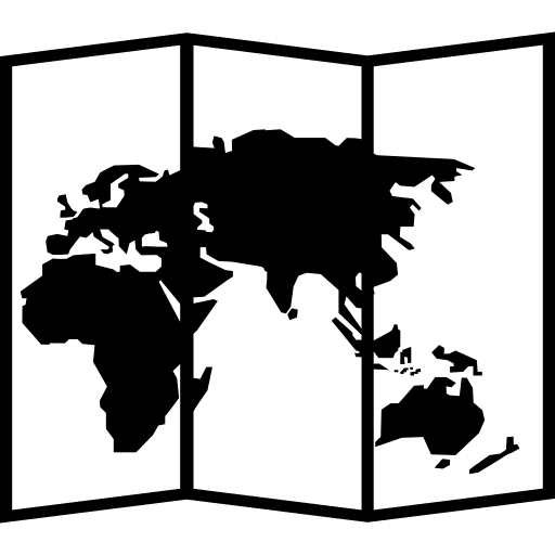 Earth map paper folded map earth icon