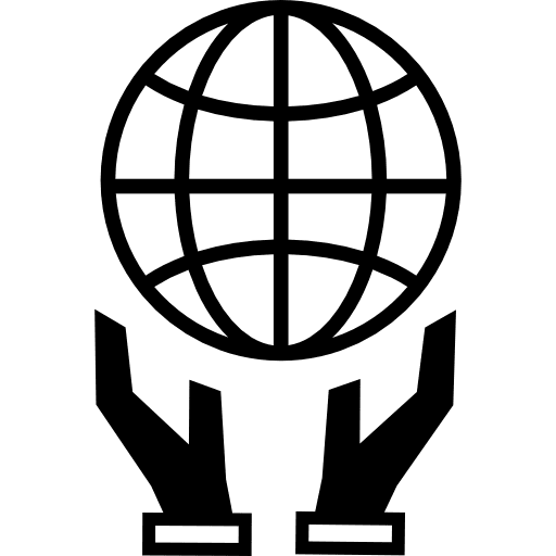 Earth grid globe on hands couple symbols earth international icon