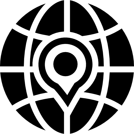 Earth grid symbol with a placeholder localization placeholder symbol icon