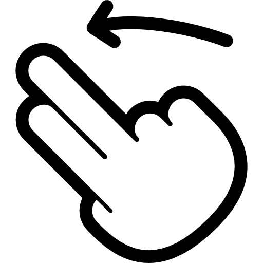 Flick to left gestures slide left arrow icon