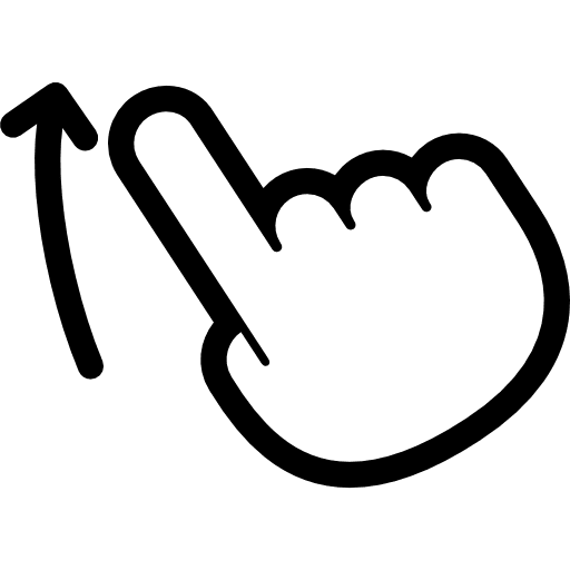 Flick up hand gestures up arrow icon