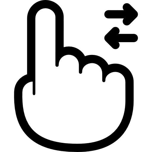 Horizontal scroll right arrow gestures touch screen icon