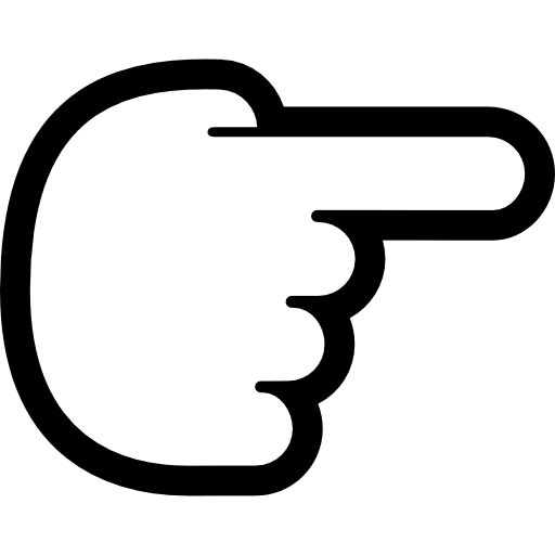 Point right pointing hand pointer icon