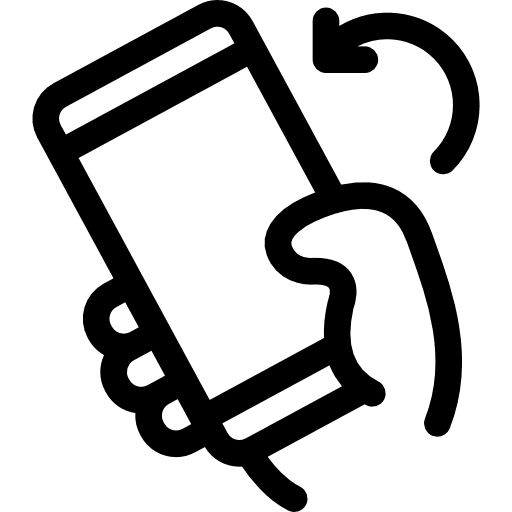 Turn left mobile phone smartphone hand icon