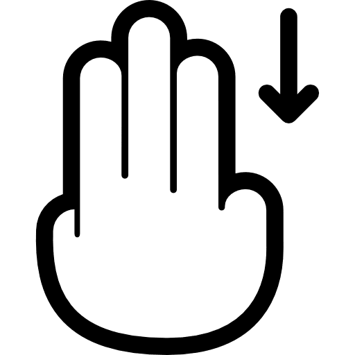 Drag down down arrow gesture slide icon