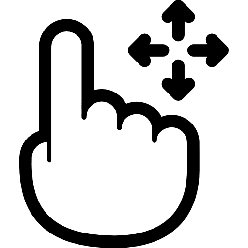 Drag flick touch screen slide hand icon