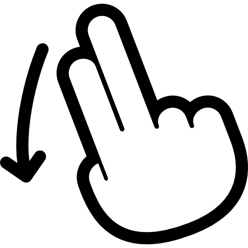 Flick down tap fingers touch screen icon