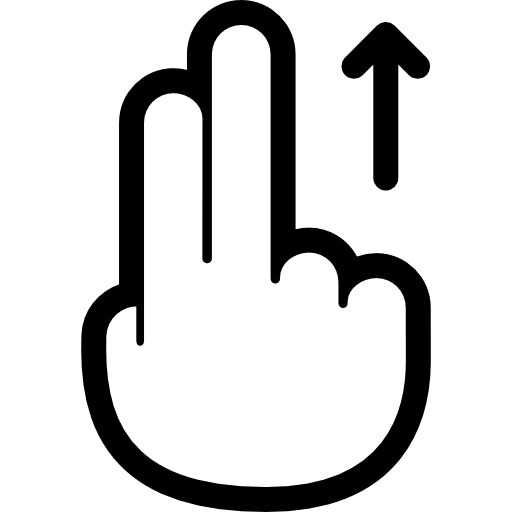 Flick up gesture touch screen fingers icon