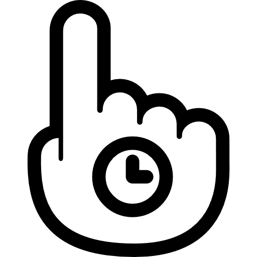 Touch and hold hands watch cock icon