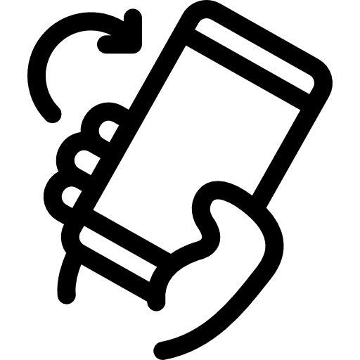 Turn right cellphone hand mobile phone icon