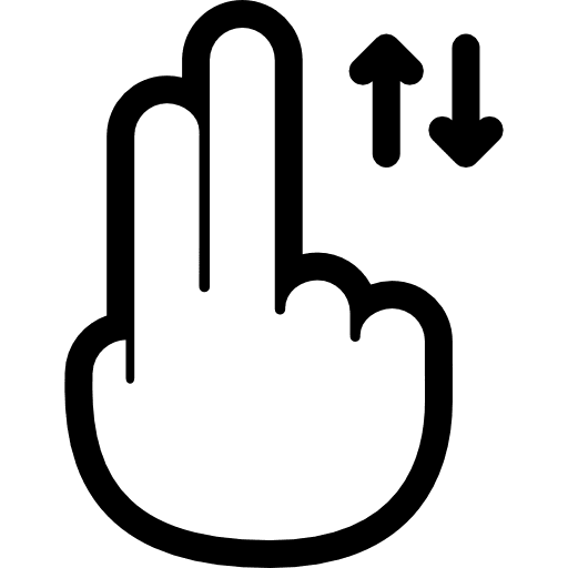 Vertical scroll slide fingers down arrow icon