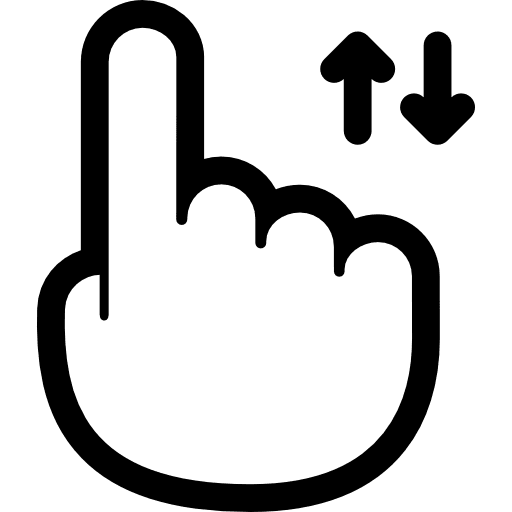 Vertical scroll up arrow slide down arrow icon