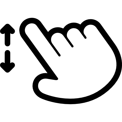 Zoom in finger down arrow gestures icon