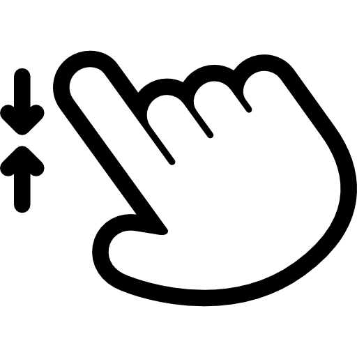 Zoom out hand down arrow slide icon