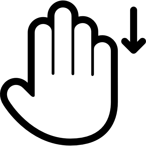 Drag down down arrow gestures gesture icon