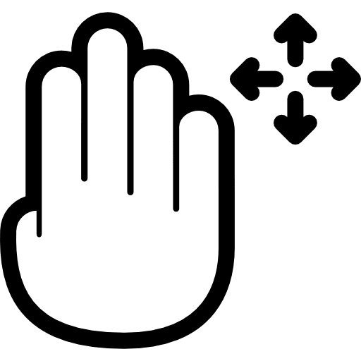 Drag gestures touch screen four arrows icon