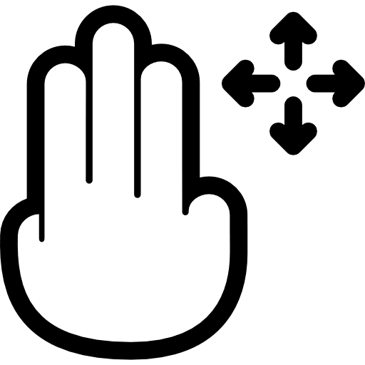 Drag gestures touch screen hand icon