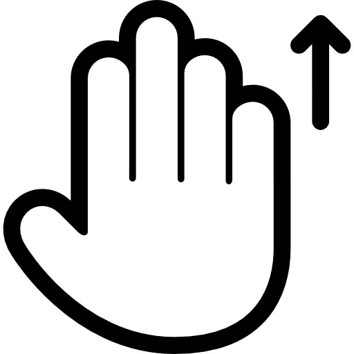 Drag up encourage up arrow gesture icon