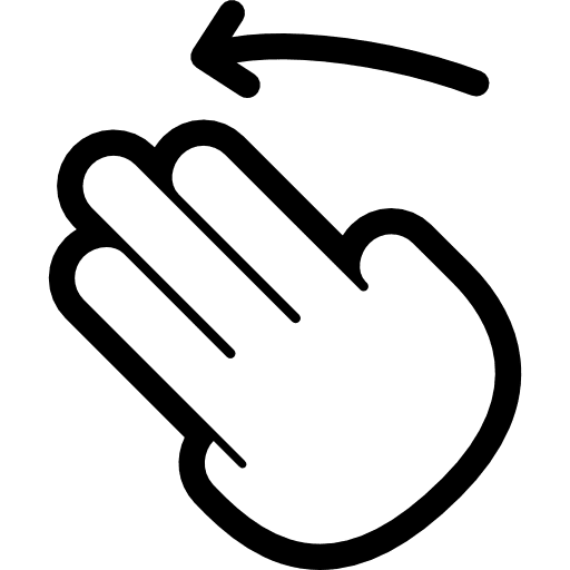 Flick left hand touch screen gestures icon