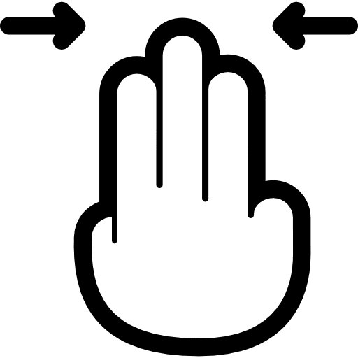 Pinch right arrow left arrow hand icon