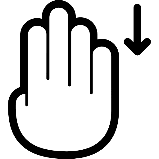 Drag down down arrow gestures hand icon