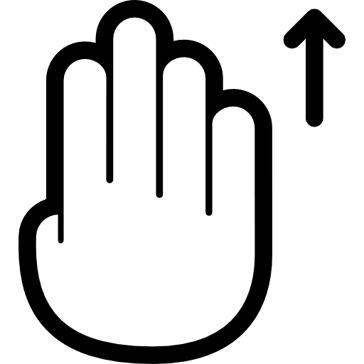 Drag up gesture hand fingers icon