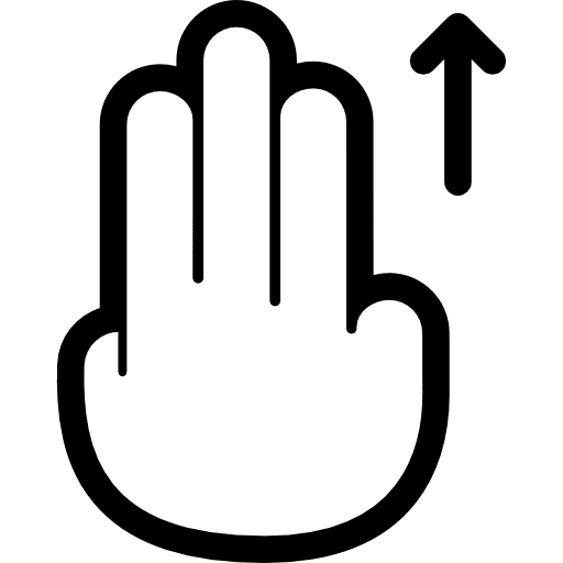 Drag up hand gestures fingers icon