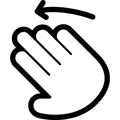 Flick left left arrow gesture fingers icon
