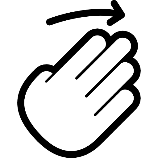Flick right right arrow gestures touch screen icon