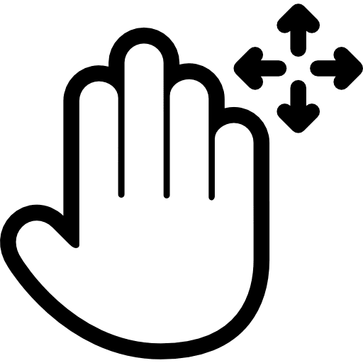 Drag fingers gesture slide icon
