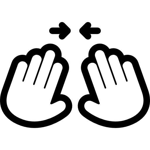 Horizontal  gesture spread gestures icon