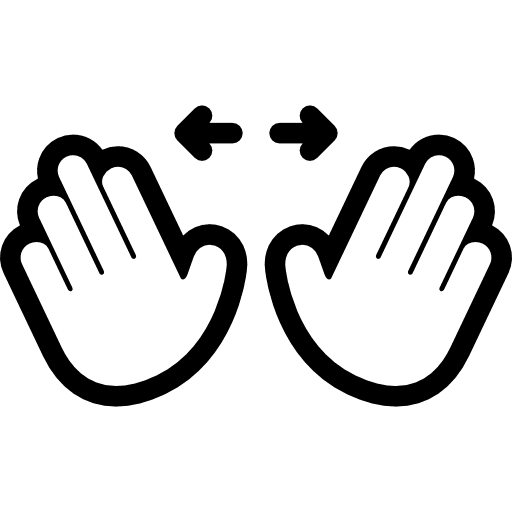 Horizontal hand gesture fingers hands icon