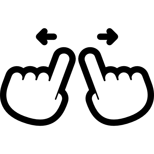 Zoom out hands fingers slide icon