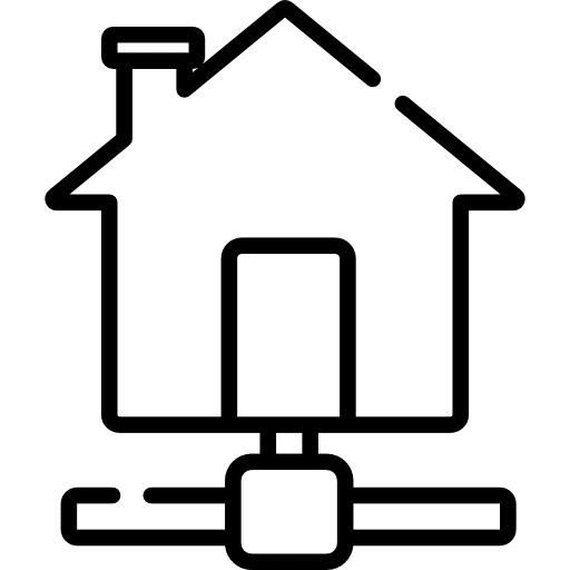 Home buildings networking internet icon