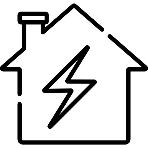 Smart home power house buildings icon