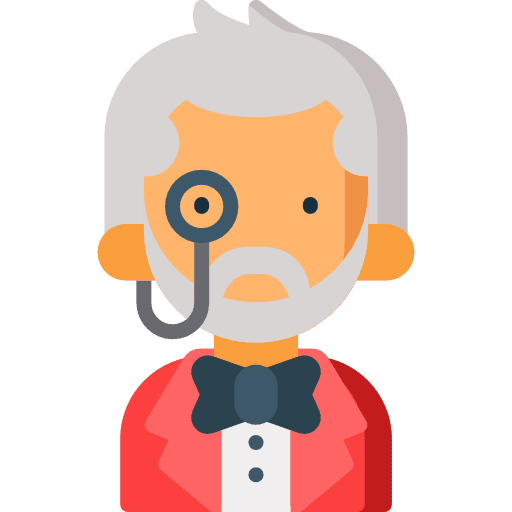 Butler bow tie servant professions and jobs icon