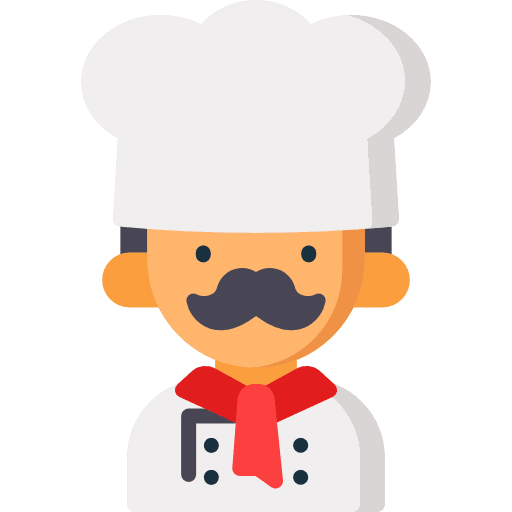 Chef kitchen moustache male chef icon