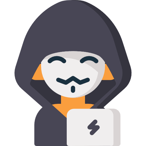 Hacker professions and jobs costume working icon