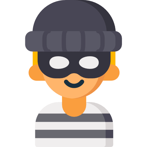 Thief robber profession man icon