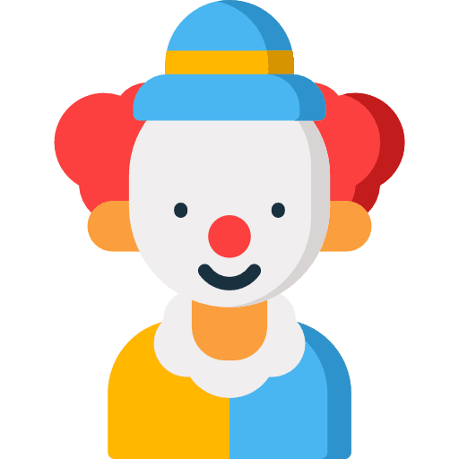 Clown doll carnival fairground icon Clown doll carnival fairground icon