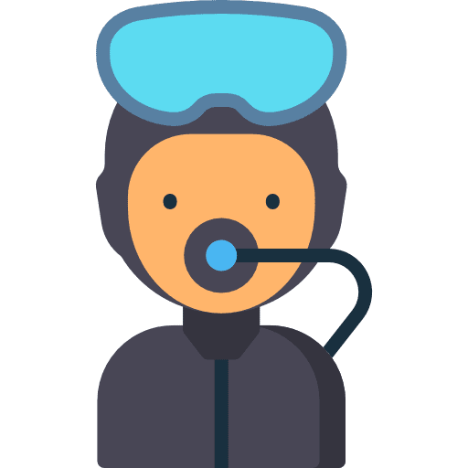 Diver avatars people scuba icon Diver avatars people scuba icon