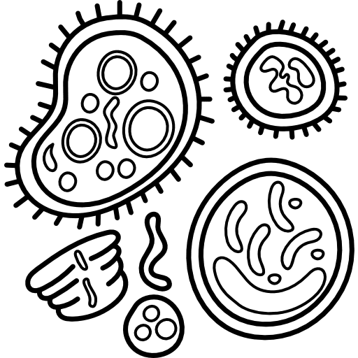 Bacteria science coronavirus medical icon