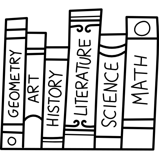 Text books science education math icon