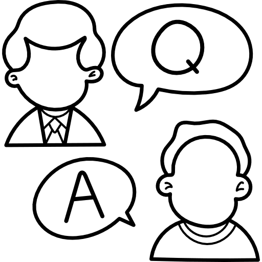 Asking question doubts mind icon