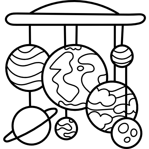 Solar system education space planets icon