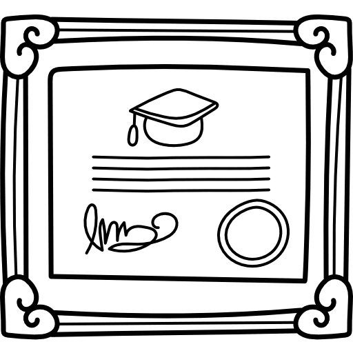 Diploma contract certificate interface icon