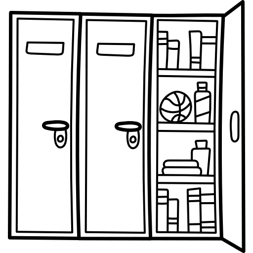 Lockers sports furniture closet icon
