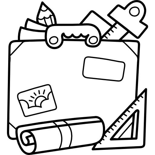 Portfolio art travel suitcase icon