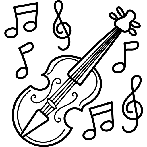 Violin string instrument violin music and multimedia icon