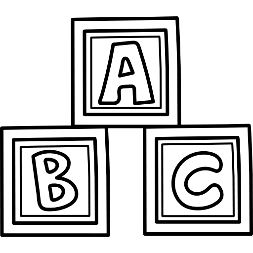 Abc childhood blocks education icon